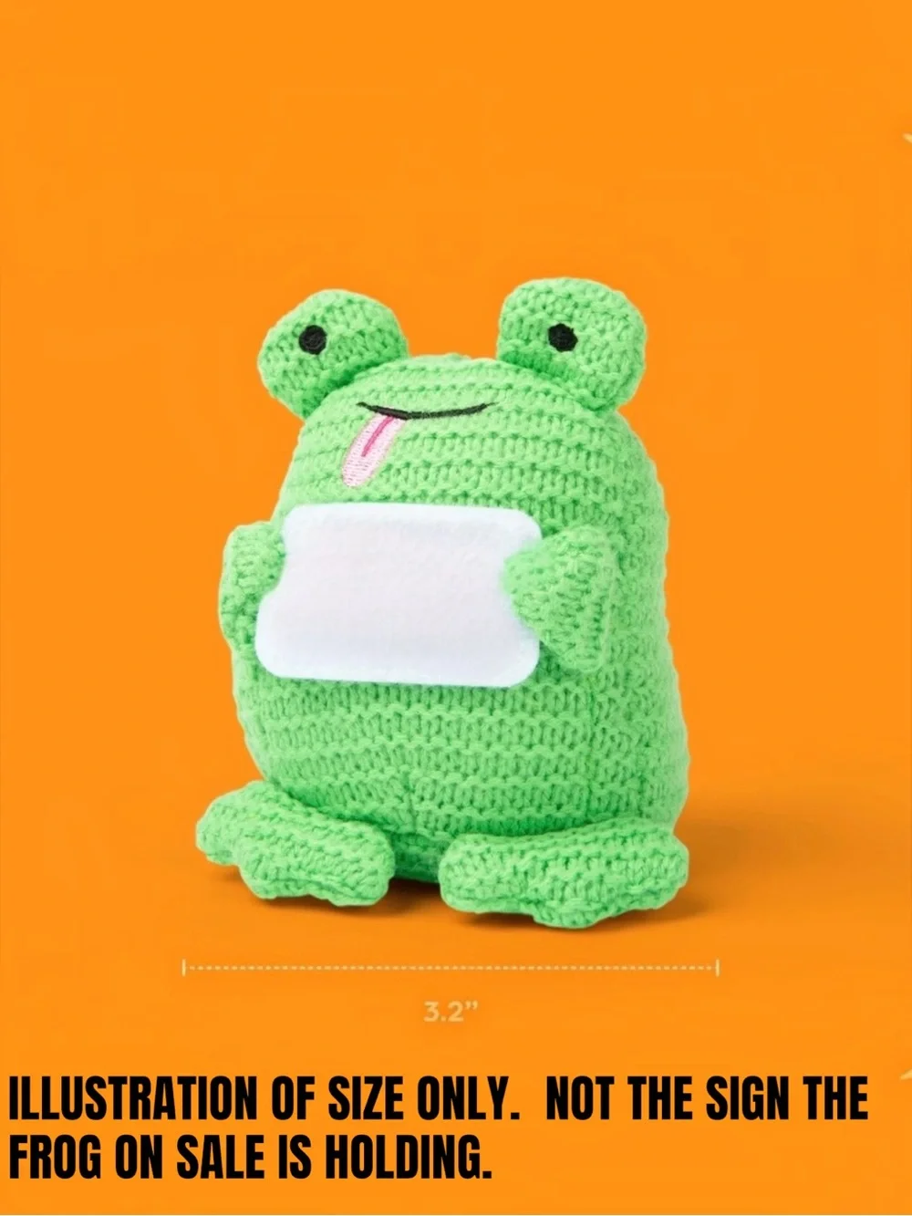 Green Crochet Frog Plush - 'Don't Worry, Be Hoppy!'